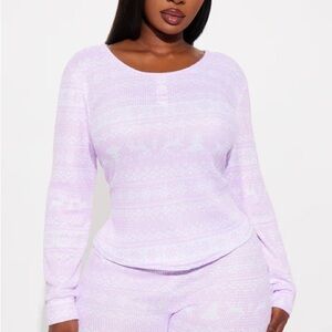 Fashion Nova Light Purple Thermal Pajama Set